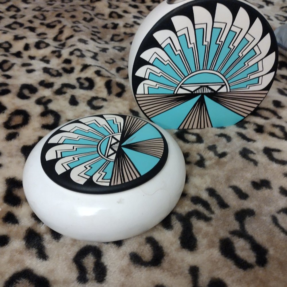 Aztec Style Pottery Set Signed by GRACE